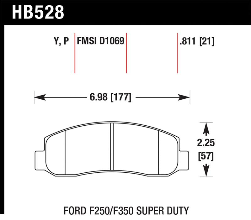 Hawk Performance HB528P.811 Super Duty Street Brake Pads