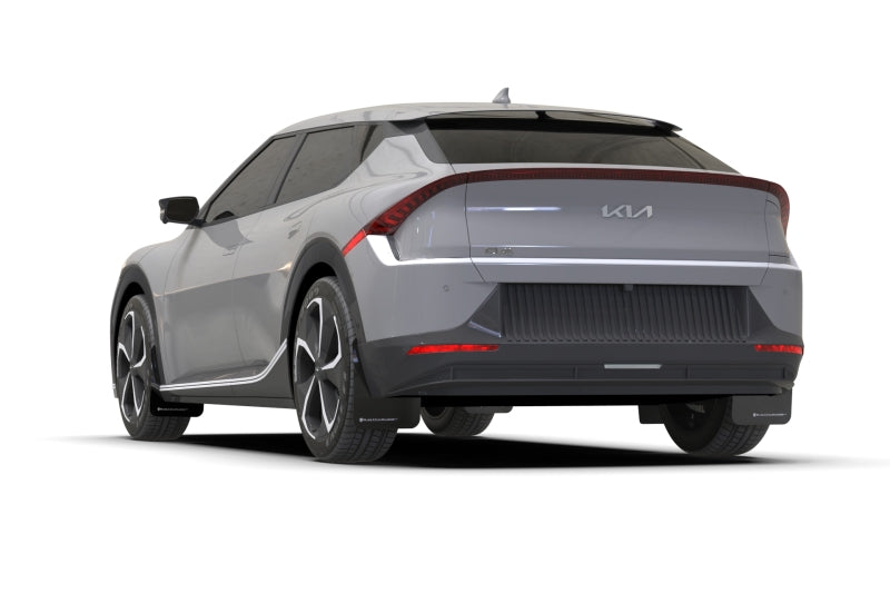 Rally Armor UR Mud Flaps - 2022-2024 Kia EV6 - Black/White Logo - #MF91-UR-BLK-WH