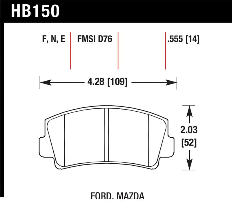 Hawk Performance HB150F.555 HPS Performance Street Brake Pads