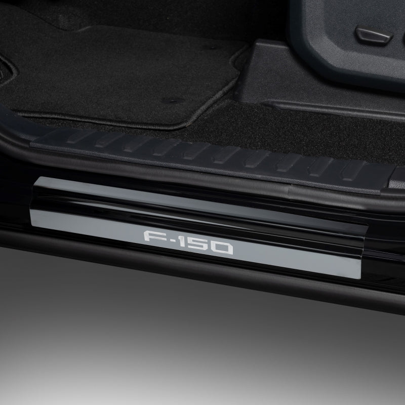 Putco for 2015-2020 Ford F-150 - SuperCrew with F-150 Etching (4pcs) Black Platinum Door Sills