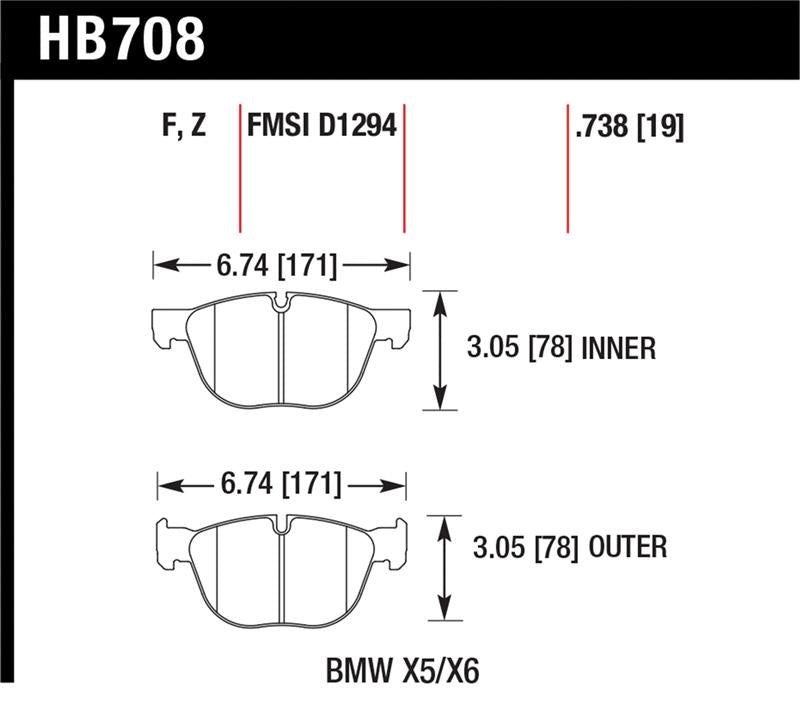 Hawk Performance HB708Z.738 Performance Ceramic Street Brake Pads