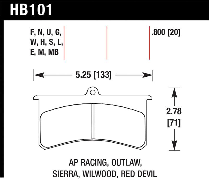 Hawk Performance HB101E.800 Blue 9012 Motorsport Brake Pads