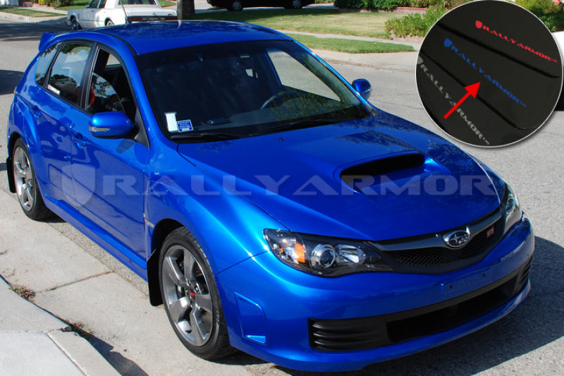 Rally Armor UR Mud Flaps - 2008-2014 Subaru Impreza - Black/Blue Logo - #MF15-UR-BLK/BL