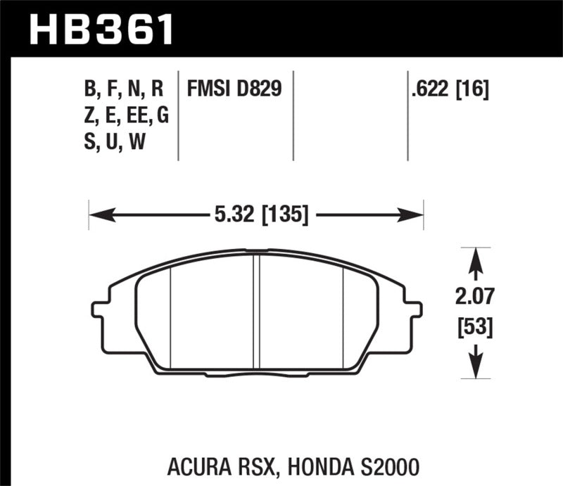 Hawk Performance HB361D.622 ER-1 Motorsport Brake Pads