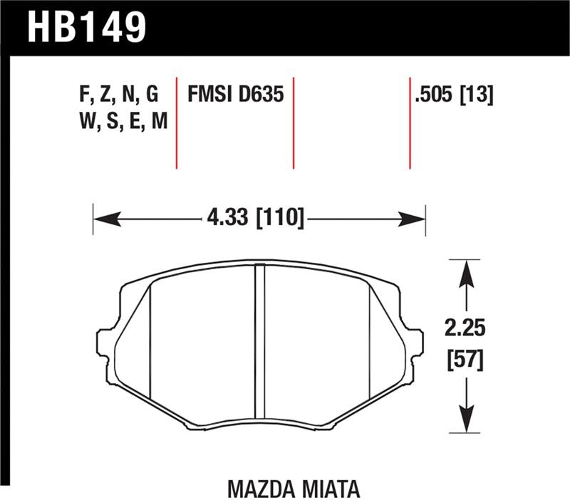 Hawk Performance HB149G.505 DTC-60 Motorsport Brake Pads