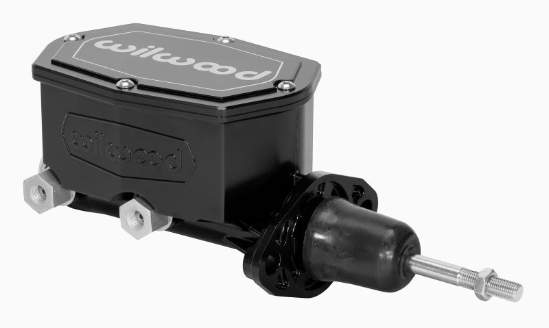 Wilwood Compact Tandem Master Cylinder - 15/16in Bore - w/Pushrod (Black) - #260-14958-BK