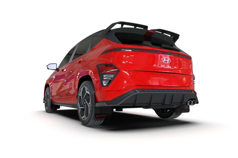 Rally Armor UR Mud Flaps - 2024-2025 Hyundai Kona - Black/Red Logo - #MF103-UR-BLK-RD