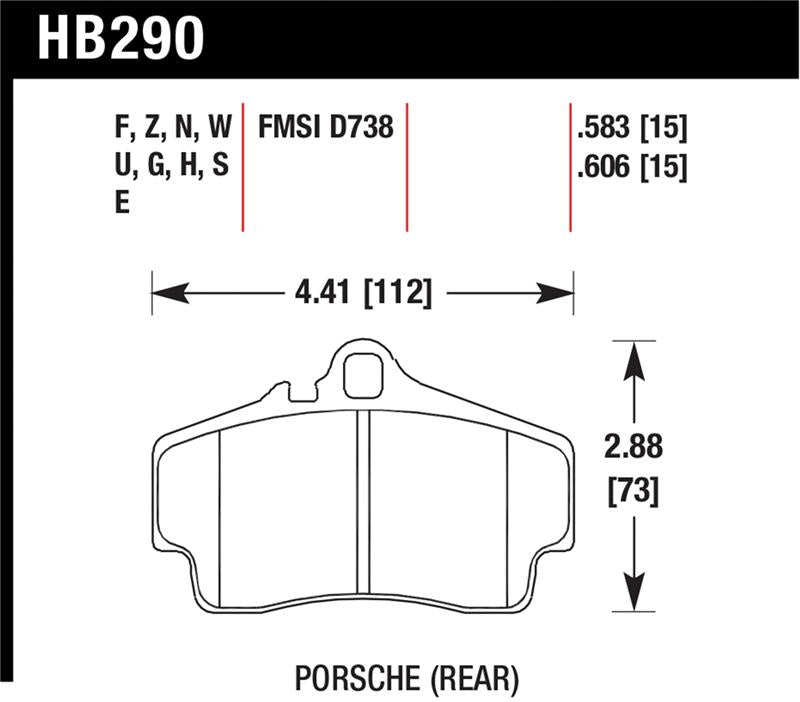 Hawk Performance HB290G.583 DTC-60 Motorsport Brake Pads