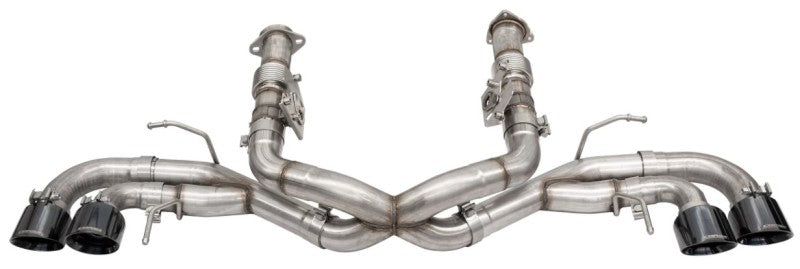 Corsa 20-27 Corvette C8 3in Xtreme Cat-Back Exhaust 4.5in Blk Quad Tips - Integrates stock AFM Valve