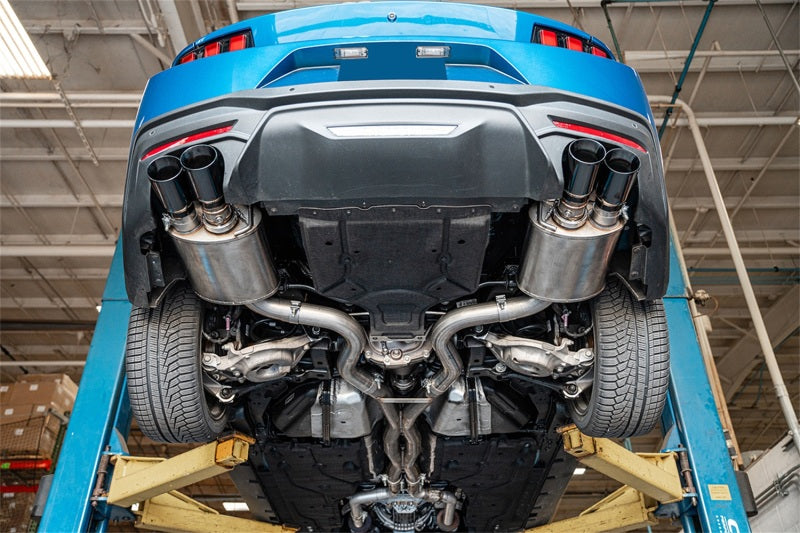 Corsa 2024-2026 Ford Mustang V8 5.0L 3in Cat-Back Exhaust System w/ Twin 4in Black Straight Tips