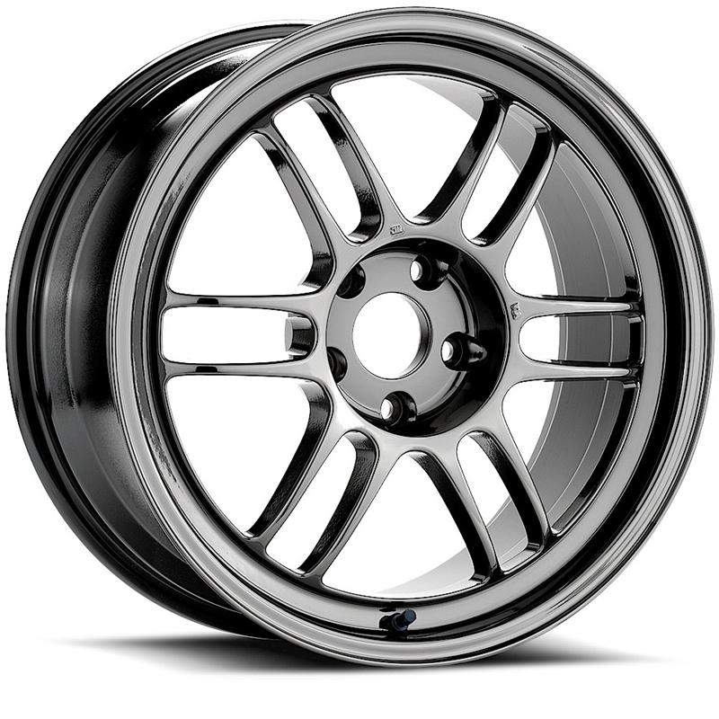 Enkei RPF1 16x7 4x100 43mm Offset 73mm Bore Black Wheel Miata 4-Lug / 02-06 Mini