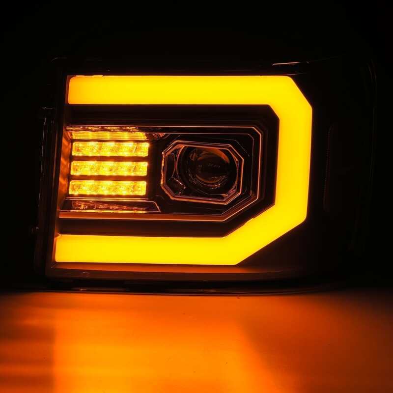 AlphaRex 880096 07-13 GMC Sierra 1500 (No Classic) LUXX-Series LED Projector Headlights Chrome with Activation Light & Sequential Signal / DRL