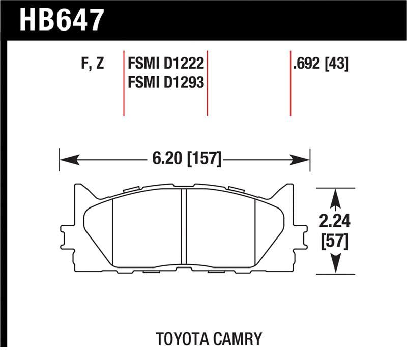 Hawk Performance HB647F.692 HPS Performance Street Brake Pads