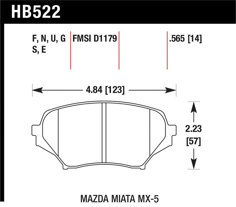 Hawk Performance HB522E.565 Blue 9012 Motorsport Brake Pads