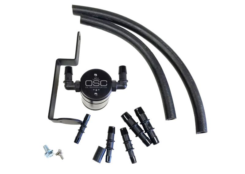 J&L 99-04 Ford Mustang GT Passenger Side Oil Separator 3.0 - Black Anodized - #3019P-B