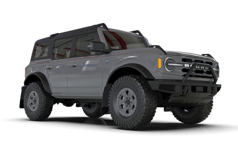 Rally Armor Mud Flaps - 2021-2025 Ford Bronco - RAL Hybrid Blk Flap/Met. Blk - #MF85-RR-ST-MBK