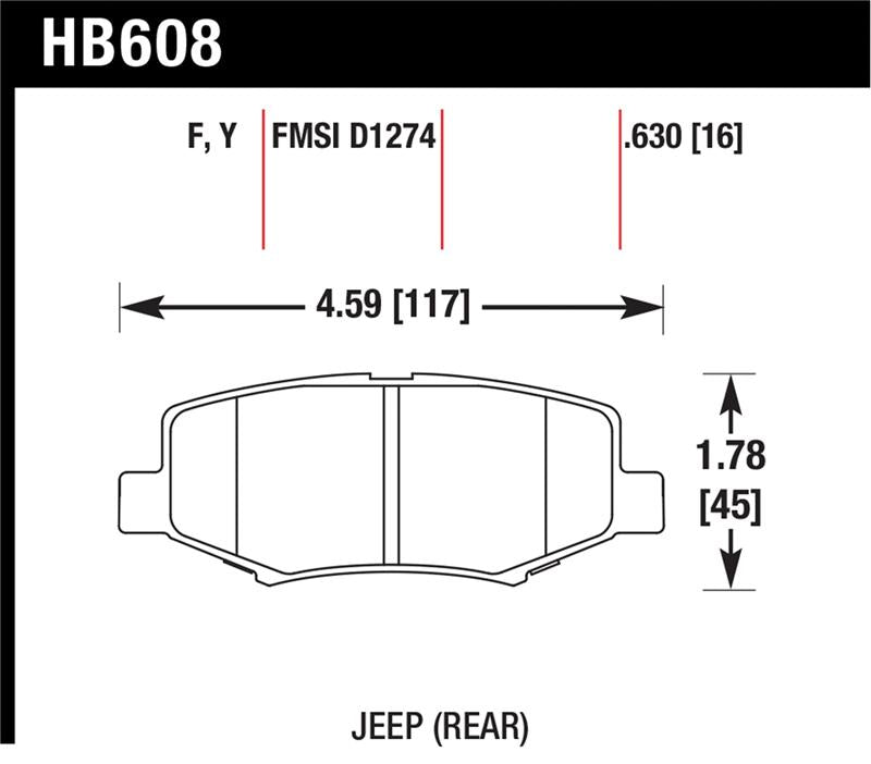 Hawk Performance HB608F.630 HPS Performance Street Brake Pads