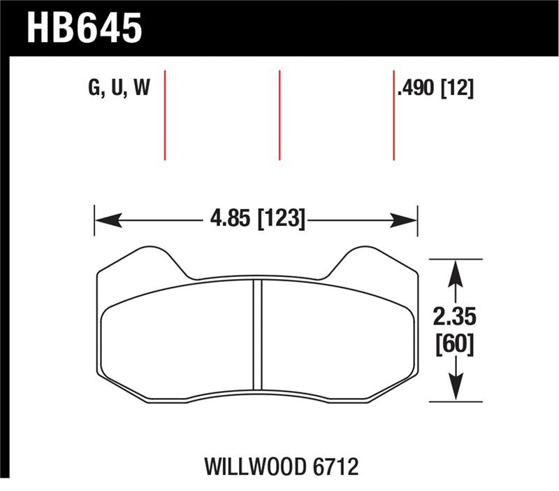 Hawk Performance HB645U.490 DTC-70 Motorsport Brake Pads