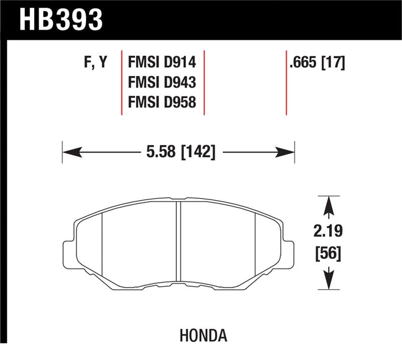 Hawk Performance HB393F.665 HPS Performance Street Brake Pads