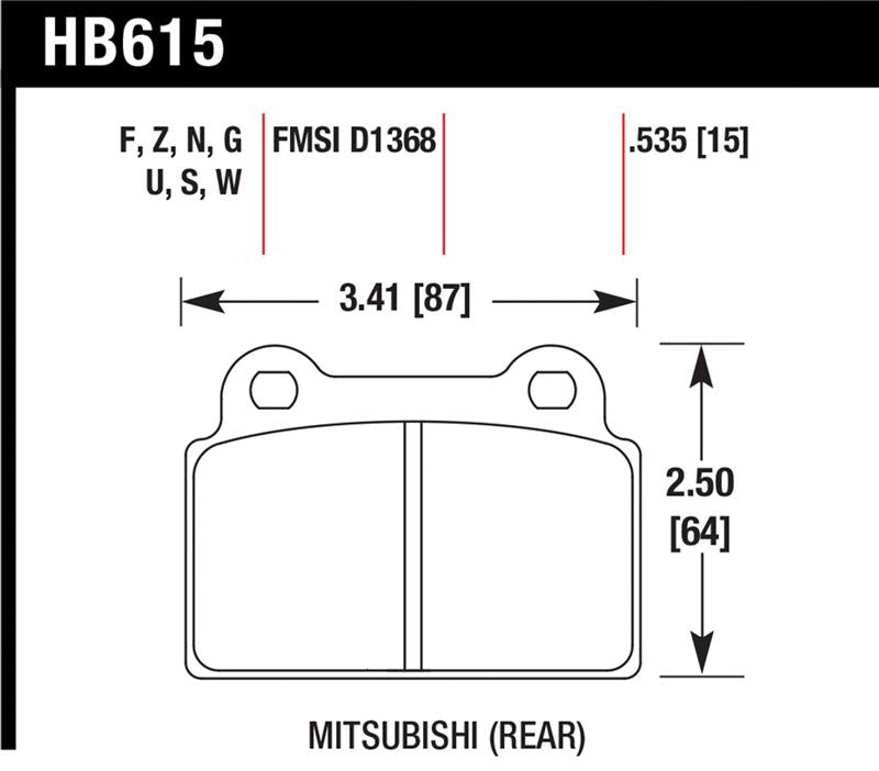 Hawk Performance HB615F.535 HPS Performance Street Brake Pads