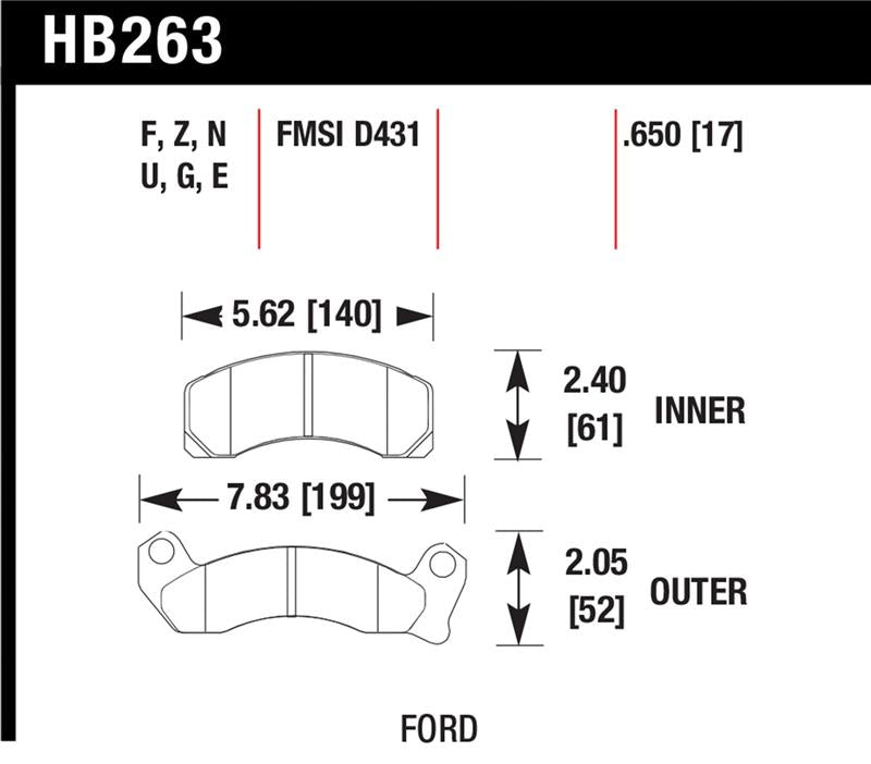 Hawk Performance HB263F.650 HPS Performance Street Brake Pads