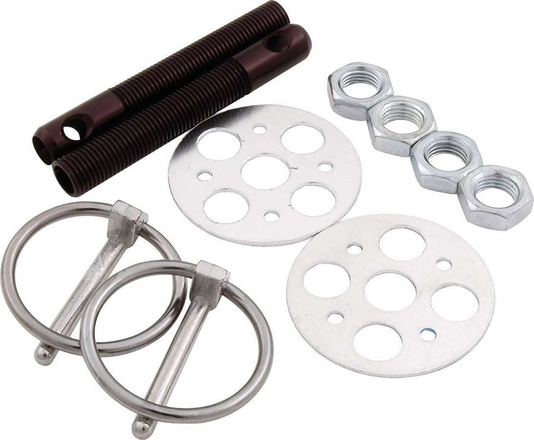Allstar Performance Lightweight Aluminum Hood Pin Kit 3/8in Black ALL18473