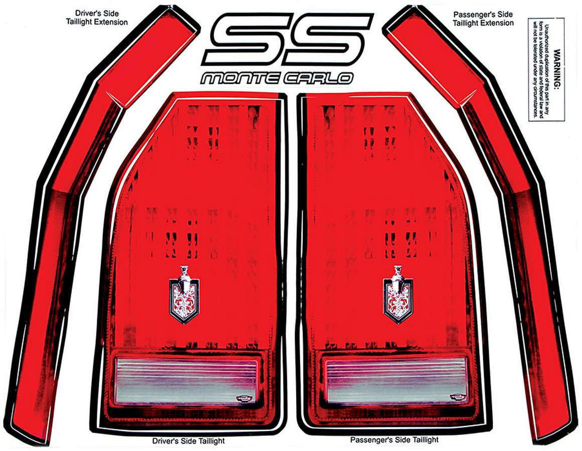 Allstar Performance Monte Carlo SS Tail Decal Kit 1983-88 ALL23017