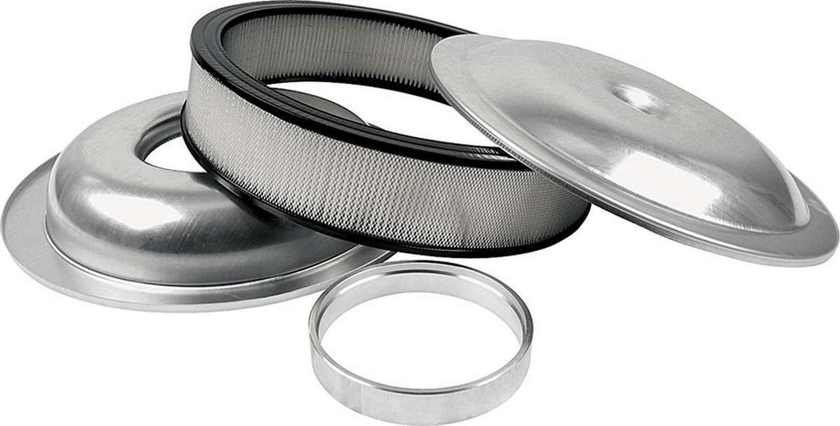 Allstar Performance Lightweight 14in Air Cleaner Kit Plain 4in Paper Element ALL25914