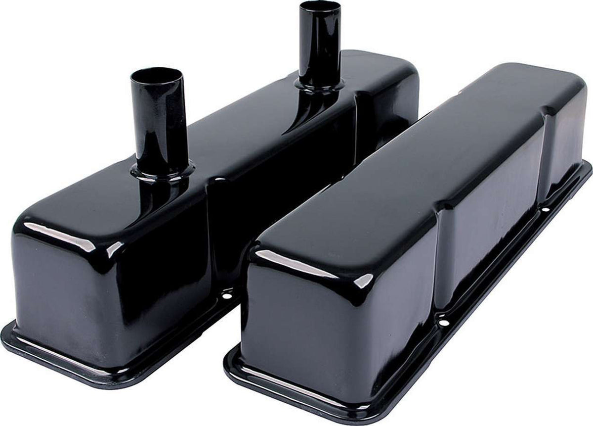 Allstar Performance Valve Covers SBC Steel Black with Tubes ALL26147