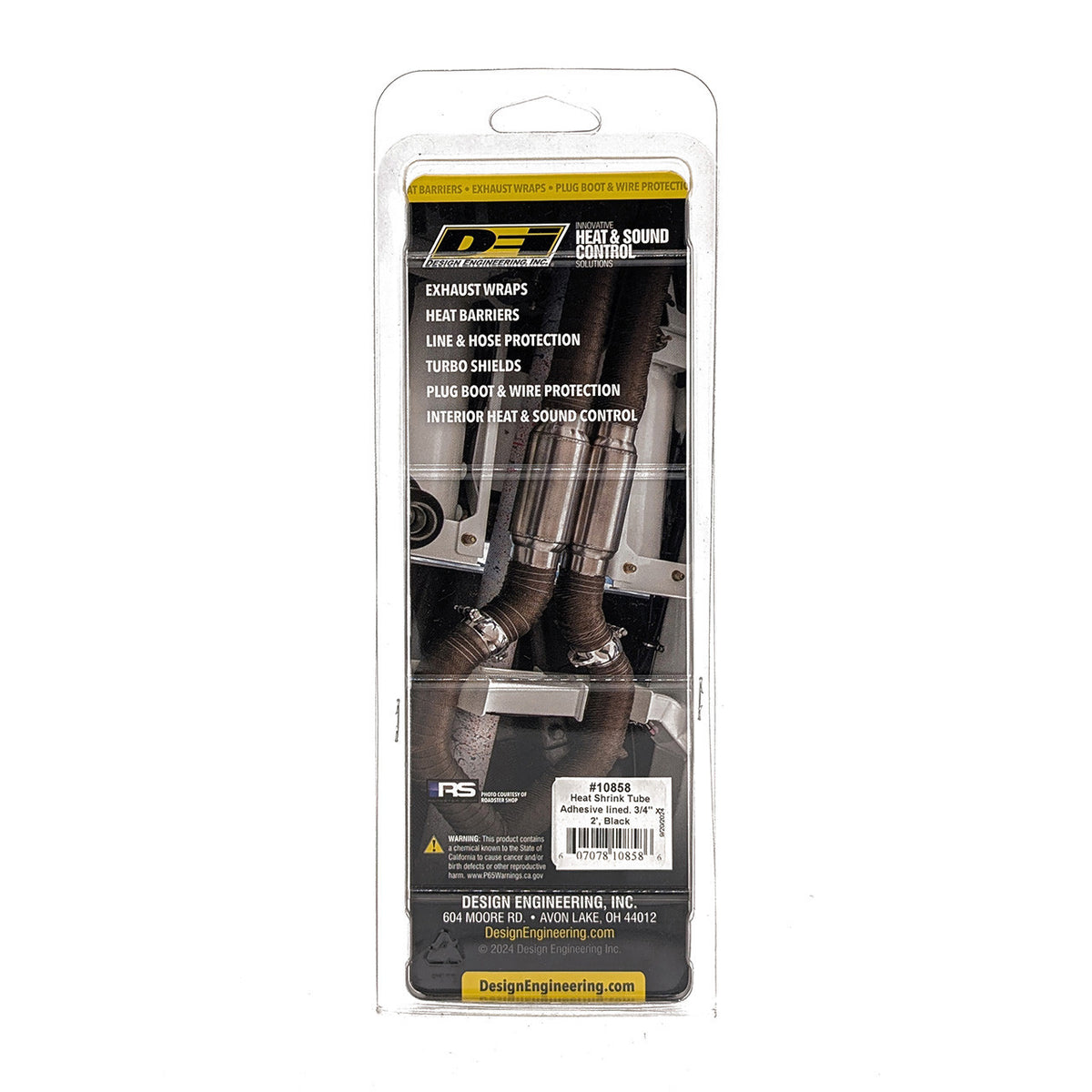 DEI Hi-Temp Shrink Tube 19mm (3/4in) x 2ft with Adhesive - Black