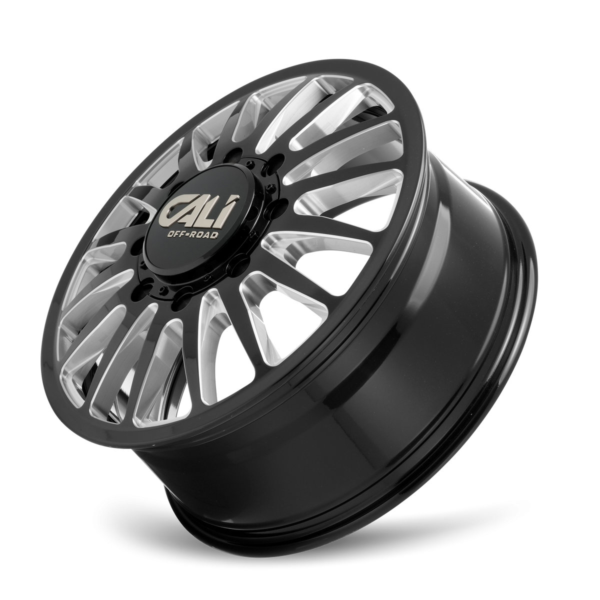 Cali Off-Road Summit Dually Front 20x8.25 8x210 115mm Gloss Black Milled Wheel 9110D-2879BMF115
