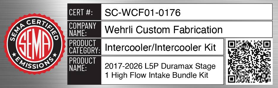 Wehrli Custom Fabrication WCF100410-IBB Stage 1 Intake Bundle Illusion Blueberry for 2020-2026 Chevrolet Silverado / GMC Sierra 2500 HD / 3500 HD L5P Duramax