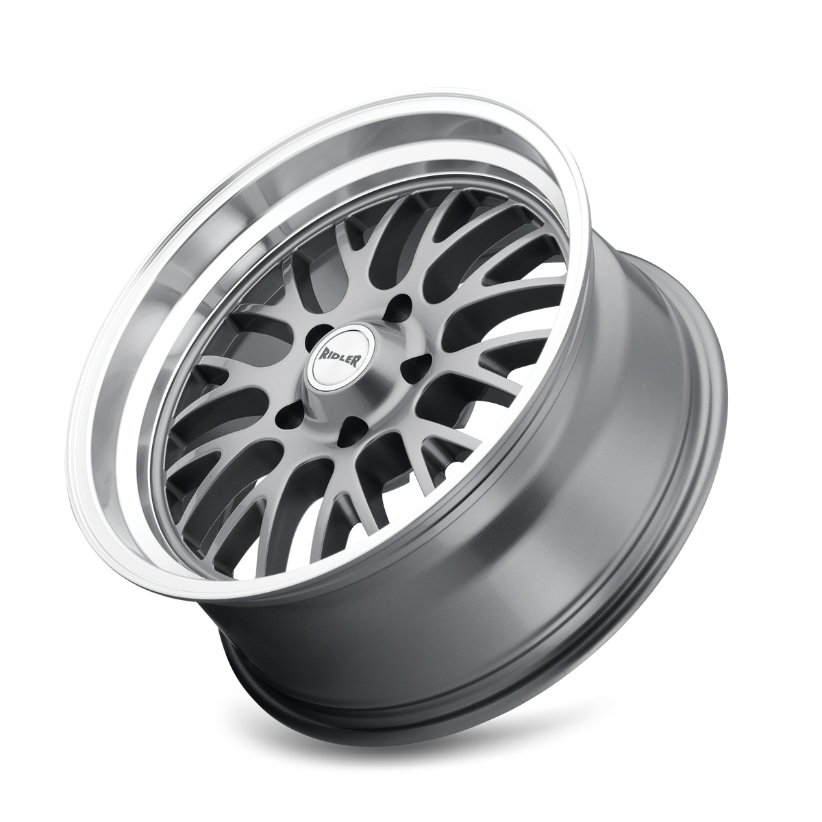 Ridler Wheels 607 20x10 5x120.65 0mm Grey with Machined Lip Wheel 607-2161G