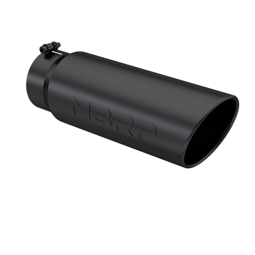 MBRP T5125BLK Black Finish 5in Inlet 18in Length 6in Outer Diameter Angled Rolle...