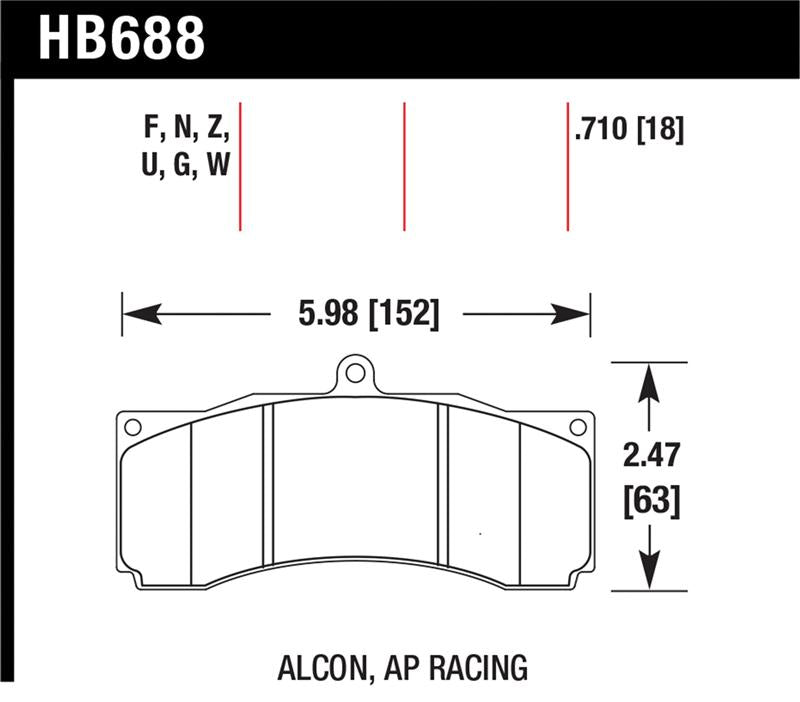 Hawk Performance HB688U.710 DTC-70 Motorsport Brake Pads