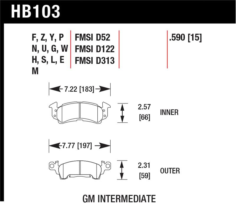 Hawk Performance HB949Z.657 Performance Ceramic Street Brake Pads