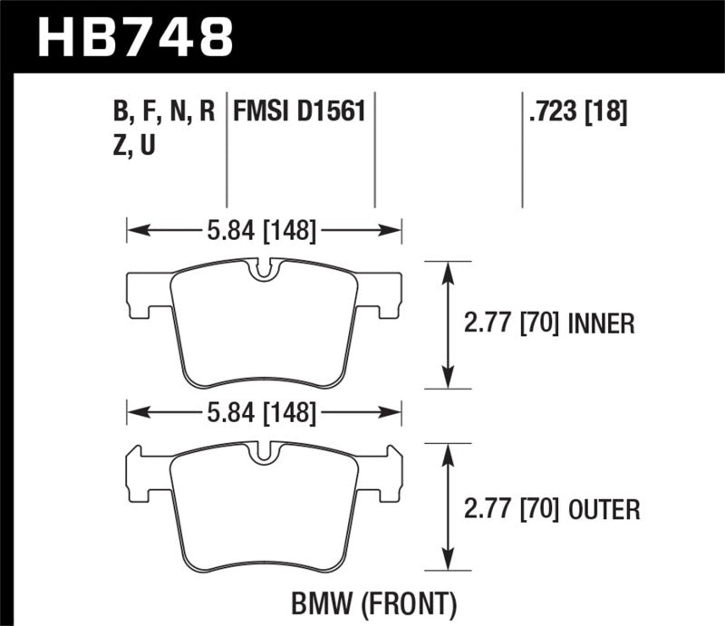 Hawk Performance HB748F.723 HPS Performance Street Brake Pads