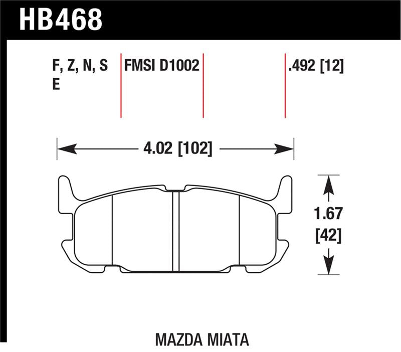 Hawk Performance HB468F.492 HPS Performance Street Brake Pads