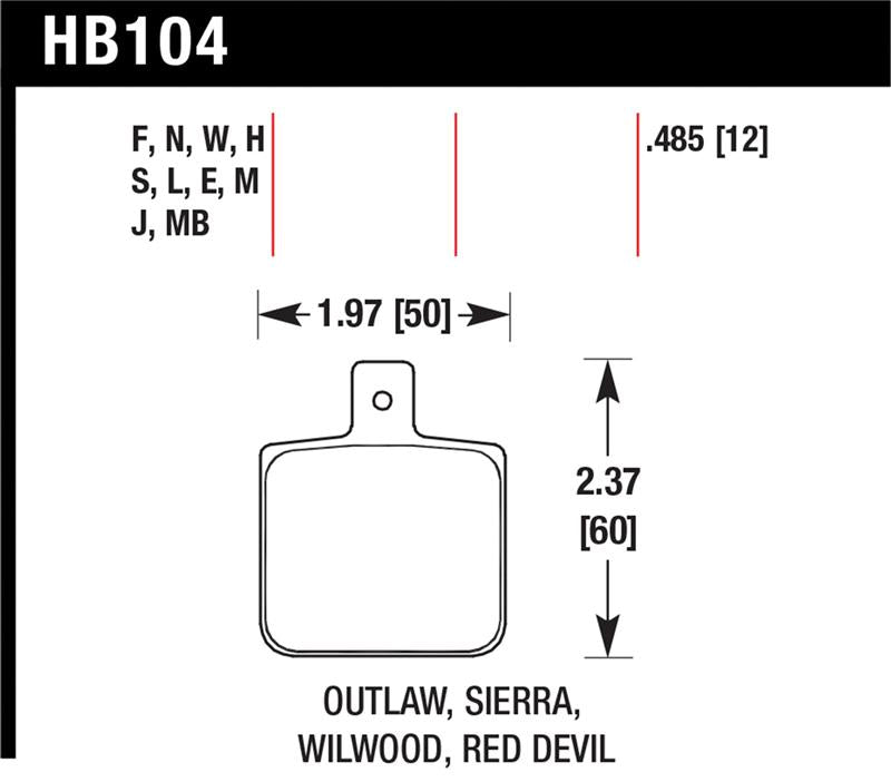 Hawk Performance HB104W.485 DTC-30 Motorsport Brake Pads
