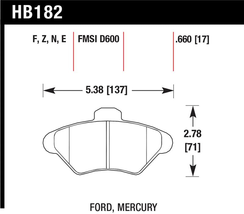 Hawk Performance HB182Z.660 Performance Ceramic Street Brake Pads