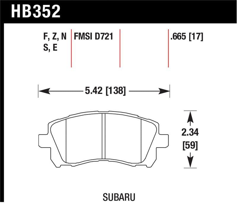 Hawk Performance HB352F.665 HPS Performance Street Brake Pads
