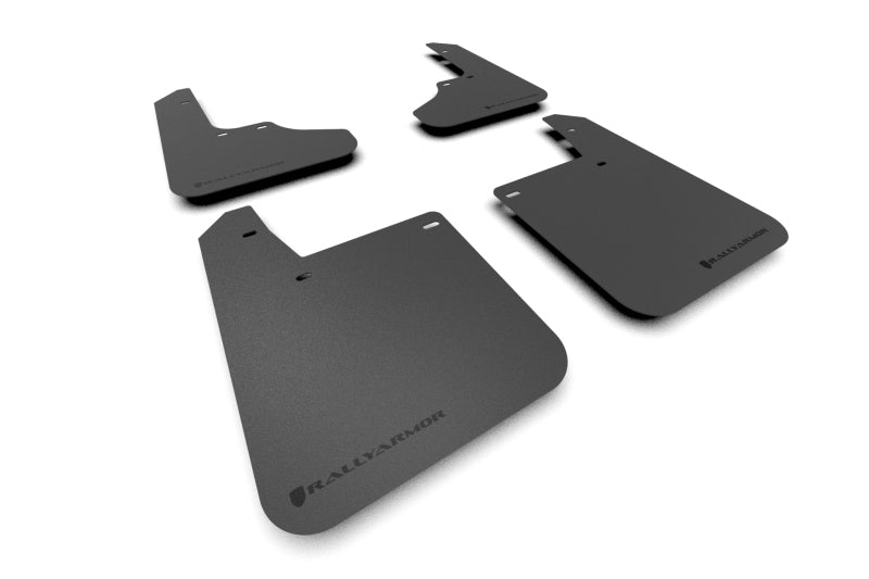 Rally Armor Basic Mud Flaps - 1993-2001 Subaru Impreza - Black/Black Logo - #MF2-BAS-BLK
