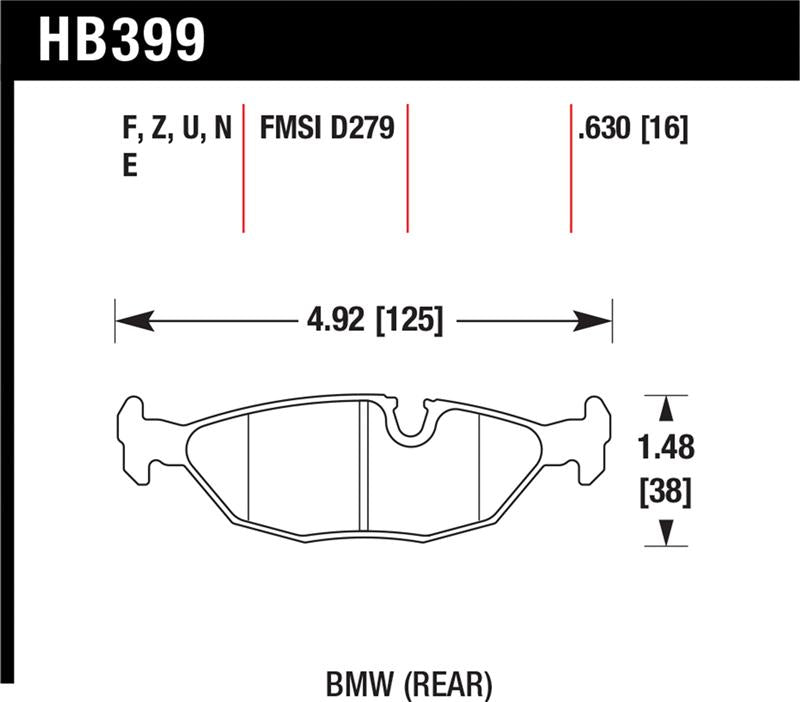 Hawk Performance HB399E.630 Blue 9012 Motorsport Brake Pads