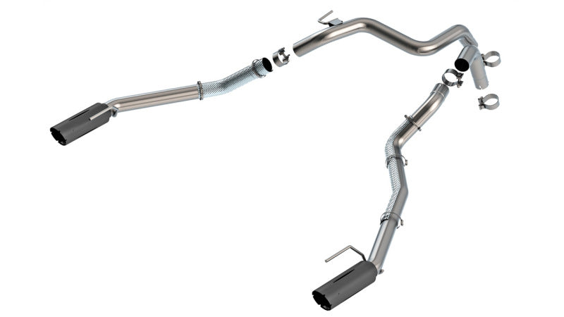 Borla 60743BRCB Tail Pipe Kit with Brawler Black Tips for 2024-2026 Ford Ranger Raptor