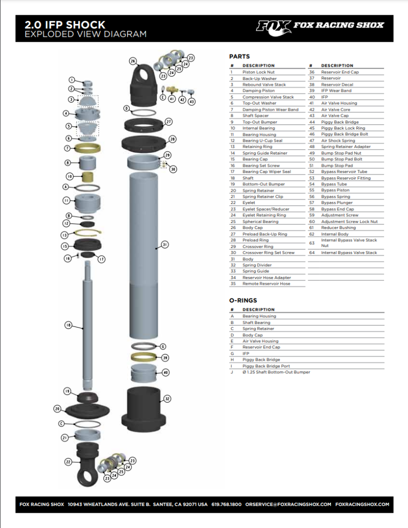 Fox Toyota Tacoma Mount Adapter IFP - Black Anodized