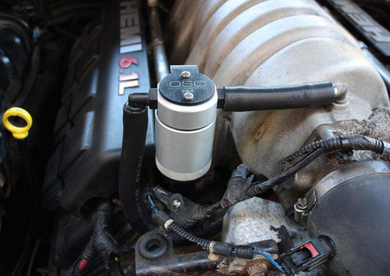 J&L 05-10 Dodge Charger 6.1L Hemi Passenger Side Oil Separator 3.0 - Clear Anodized - #3062P-C