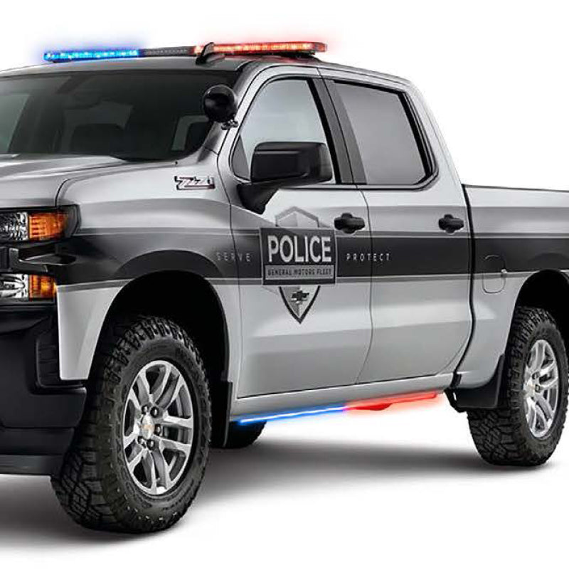 Putco for 2015-2023 Ford F-150 Blade Rocker Kits Sideliners - Blue & White with White Override
