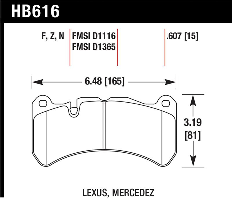 Hawk Performance HB616Z.607 Performance Ceramic Street Brake Pads