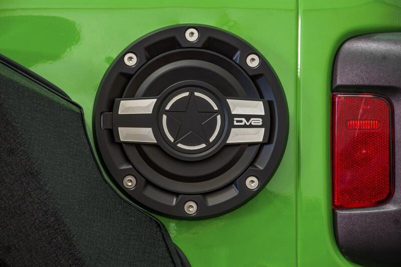 DV8 Offroad 2018+ Jeep JL Aluminum Fuel Door for 20-Pres Wrangler - #D-JL-190004-MIL