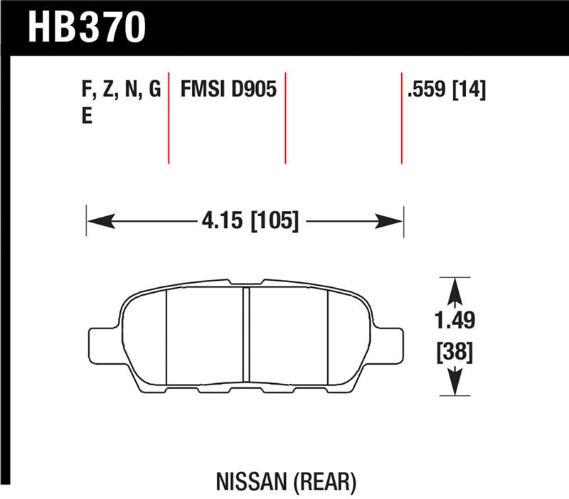Hawk Performance HB370C.559 HPX Motorsport Brake Pads